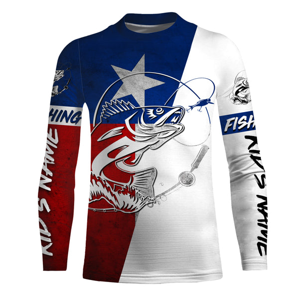 Texas Walleye Custom Long Sleeve performance Fishing Shirts, Walleye Fishing jerseys IPHW2907