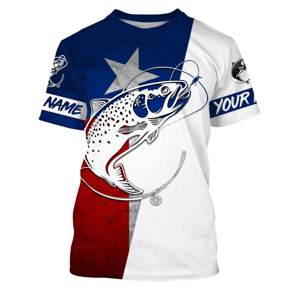 Texas Trout Custom Long Sleeve performance Fishing Shirts, Trout Fishing jerseys IPHW2908