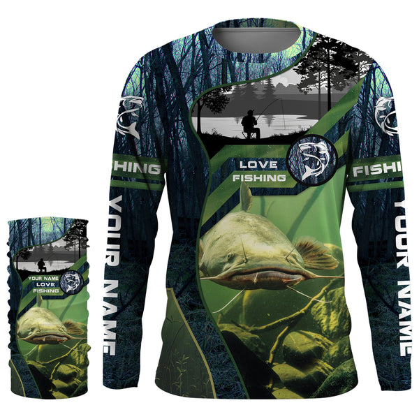 Catfish Custom Long Sleeve performance Fishing Shirts, Catfish Fishing jerseys - IPHW2388