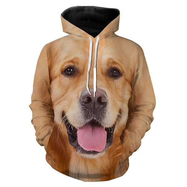 Golden Retriever Dog face photo All over print Shirts, Dog Shirts for humans IPHW2574