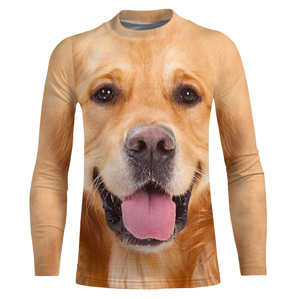 Golden Retriever Dog face photo All over print Shirts, Dog Shirts for humans IPHW2574