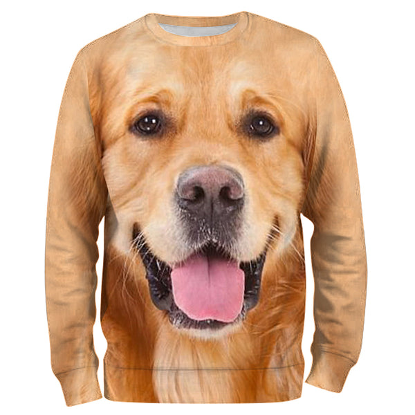 Golden Retriever Dog face photo All over print Shirts, Dog Shirts for humans IPHW2574