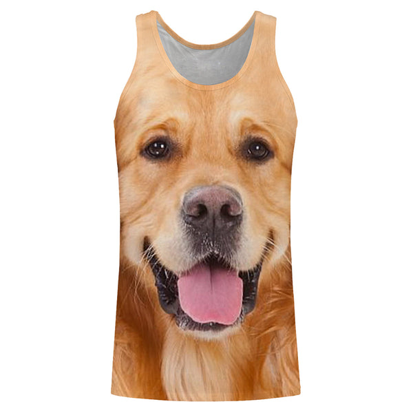 Golden Retriever Dog face photo All over print Shirts, Dog Shirts for humans IPHW2574