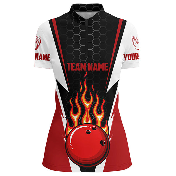 Bowling Shirts For Women Custom Team Name Strike Bowling Ball And Pins, Team Bowling Shirts IPHW4967