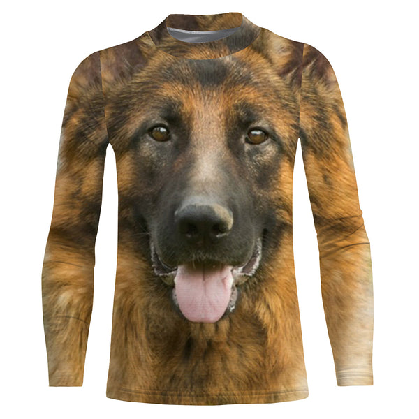 German Shepherd Dog face photo All over print Shirts, Dog Shirts for humans, Dog lovers gifts IPHW2590