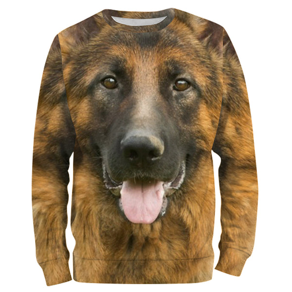 German Shepherd Dog face photo All over print Shirts, Dog Shirts for humans, Dog lovers gifts IPHW2590