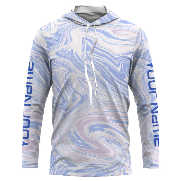 Personalized waves camo Long sleeve preformance Fishing Shirts for men, Custom Fishing jerseys - IPHW1725