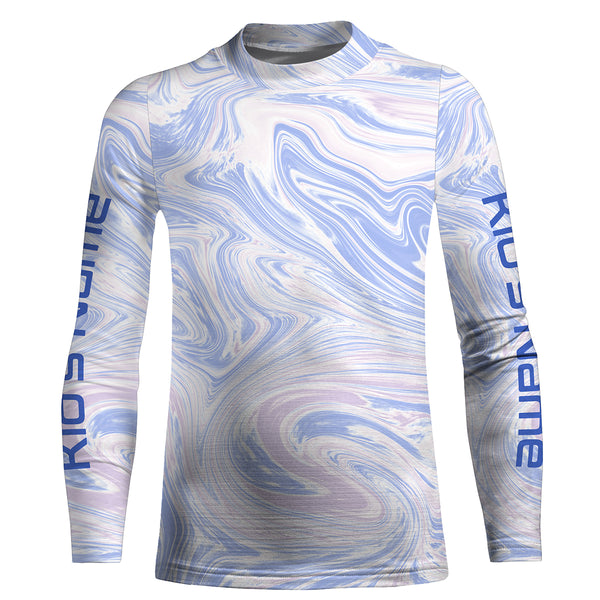 Personalized waves camo Long sleeve preformance Fishing Shirts for men, Custom Fishing jerseys - IPHW1725