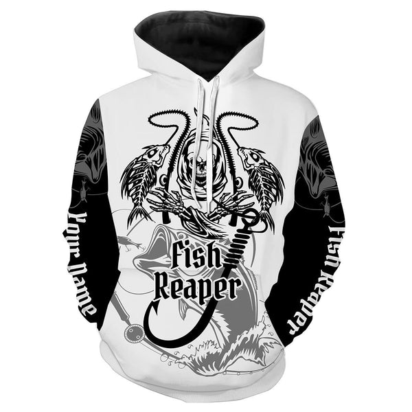 Fish Reaper Bass Fishing Custome Name 3D All Over Printed Shirts Personalized Fishing gift For Adult And Kid NQS345