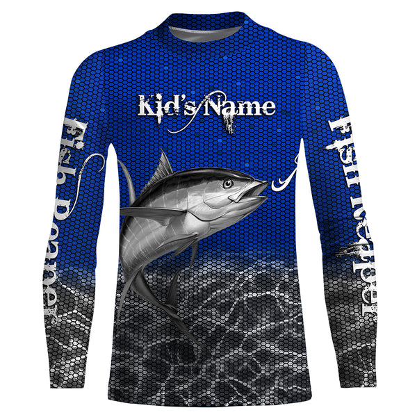 Fishing Fish reaper Tuna Custom Long Sleeve performance Fishing Shirts, Tuna Fishing jerseys | blue - IPHW1954