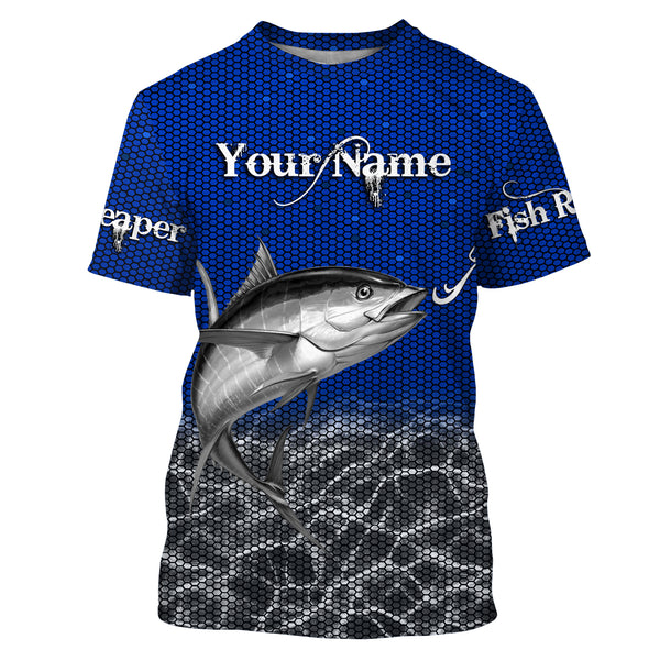 Fishing Fish reaper Tuna Custom Long Sleeve performance Fishing Shirts, Tuna Fishing jerseys | blue - IPHW1954