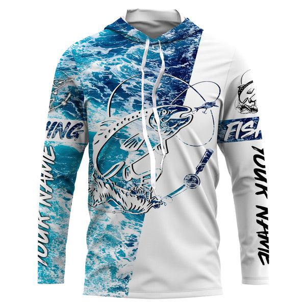 Speckled Trout Custom Long sleeve Fishing Shirts, Spotted sea Trout fishing shirts | waves camo IPHW3149