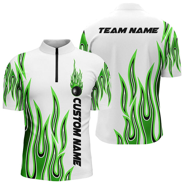 Personalized Flame Bowling Shirts For Men And Women, Bowling Ball Custom Bowling Team Shirt IPHW4983