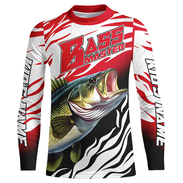 Personalized Bass master Fishing jerseys, Largemouth Bass Long sleeve performance Fishing Shirts IPHW3358