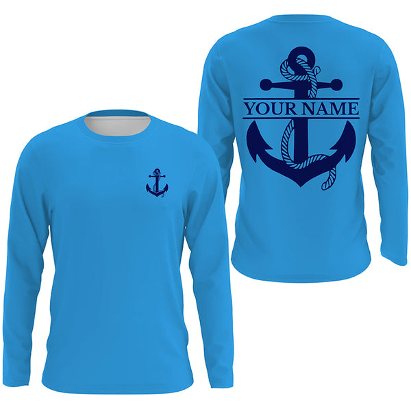 Personalized Anchor Saltwater UV Long Sleeve performance Fishing Shirts, Custom marine Shirts - IPHW1817