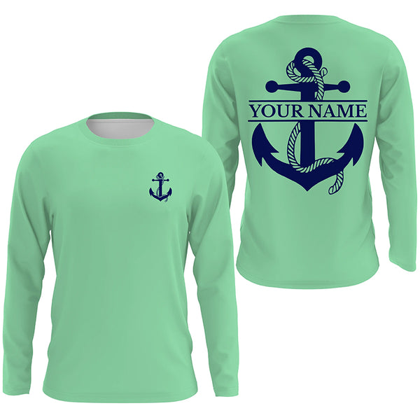 Personalized Anchor Saltwater UV Long Sleeve performance Fishing Shirts, Custom marine Shirts - IPHW1817