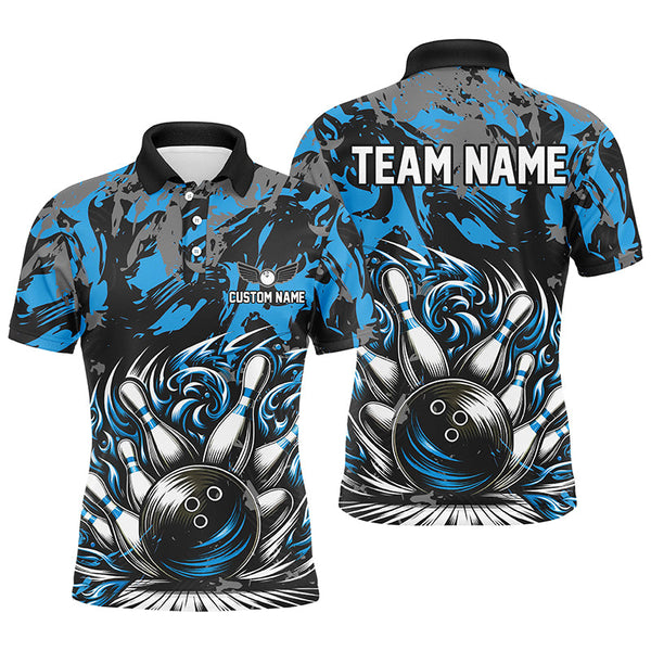 Custom Multi-Color Strike Bowling Shirts For Men And Women, Bowling Ball And Pins Bowling Team Jerseys IPHW5932