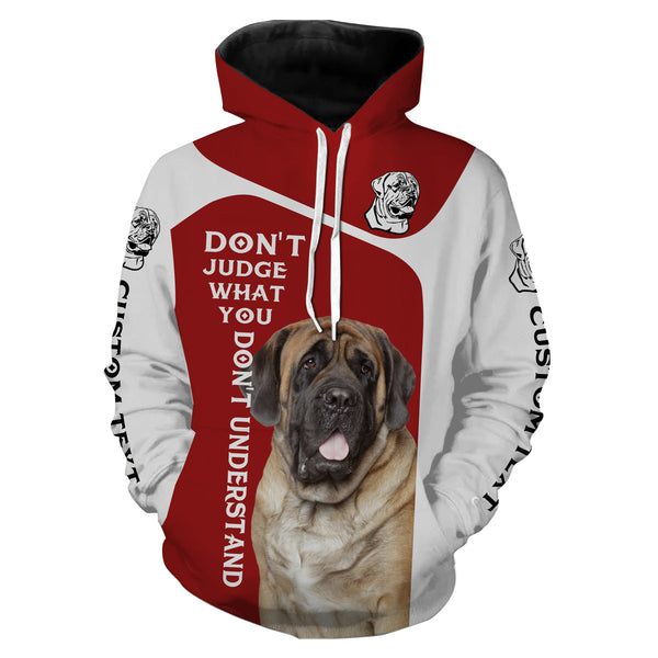 Custom English Mastiff Dog All over Shirts quotes for Dog mom, Dog lovers | red IPHW3388