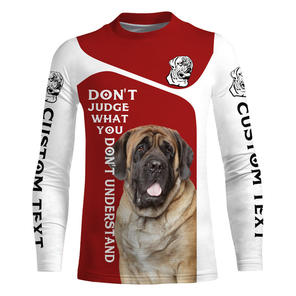 Custom English Mastiff Dog All over Shirts quotes for Dog mom, Dog lovers | red IPHW3388