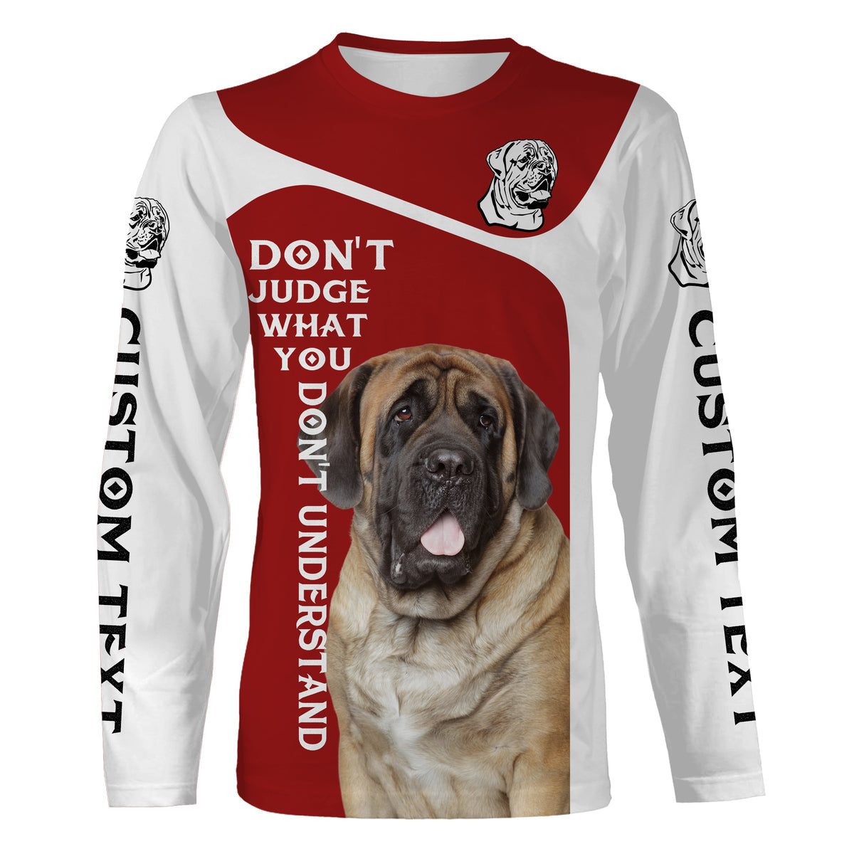 Custom English Mastiff Dog All over Shirts quotes for Dog mom, Dog lovers | red IPHW3388