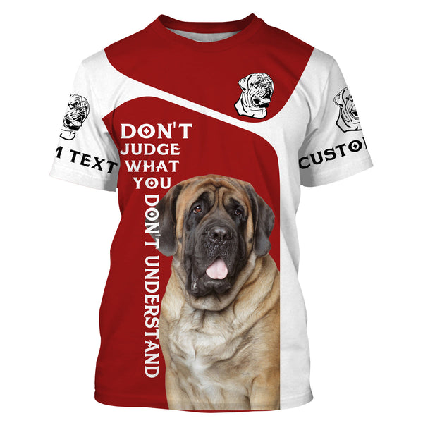 Custom English Mastiff Dog All over Shirts quotes for Dog mom, Dog lovers | red IPHW3388