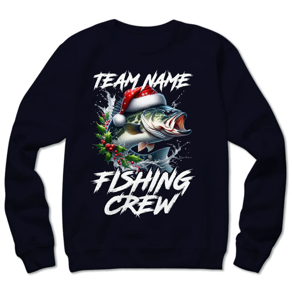 Custom Christmas Bass Fishing Team Shirts, Bass Fishing Crew Sweatshirt, Christmas Fishing Gifts IPHW5660