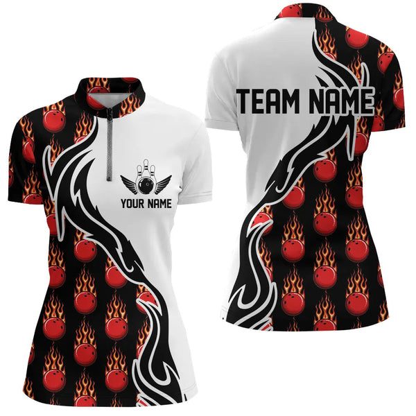 Custom Bowling Shirts For Women, Personalized Bowling Team Jerseys Bowling Pattern IPHW4959