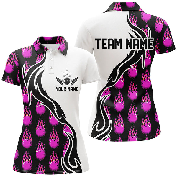 Custom Bowling Shirts For Women, Personalized Bowling Team Jerseys Bowling Pattern IPHW4961