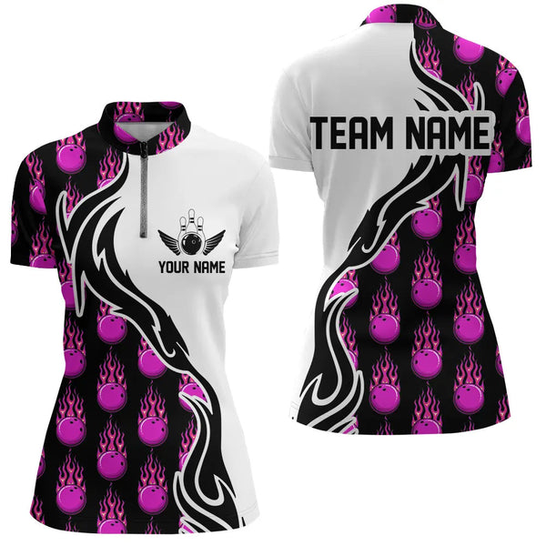 Custom Bowling Shirts For Women, Personalized Bowling Team Jerseys Bowling Pattern IPHW4961