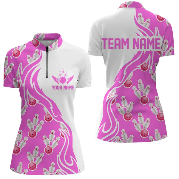 Custom Bowling Shirts For Women, Personalized Bowling Team Jerseys Bowling Pattern IPHW4963