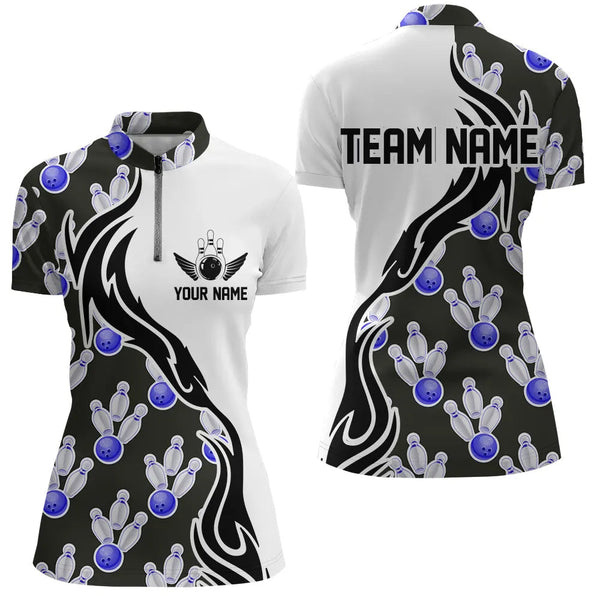 Custom Bowling Shirts For Women, Personalized Bowling Team Jerseys Bowling Pattern IPHW4964