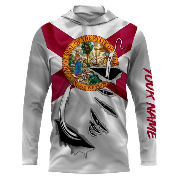 Florida Fishing hooks Custom Flag Fishing Shirts, FL Fishing gift ideas Fishing jerseys IPH1901