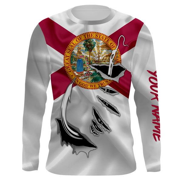 Florida Fishing hooks Custom Flag Fishing Shirts, FL Fishing gift ideas Fishing jerseys IPH1901