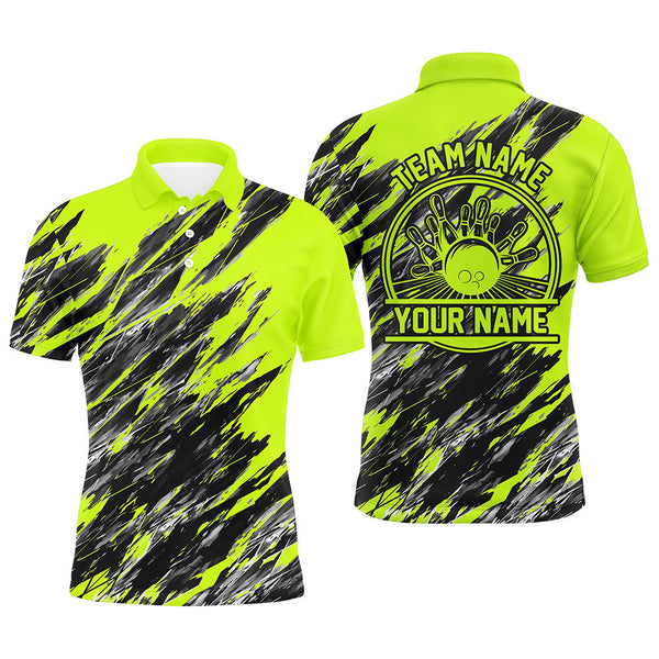Personalized Bowling Shirts For Men, Bowling Balls And Pins Bowling Team Shirts | Green IPHW4507