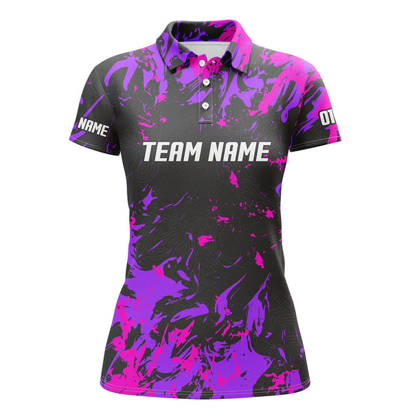 Personalized Bowling Team Jerseys, Bowling Shirts For Women With Customized Name | Pink IPHW4511