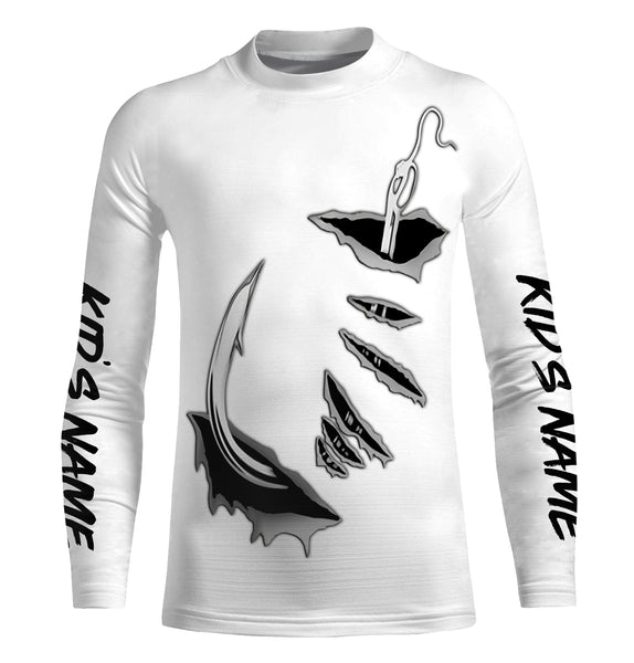 Fishing Fish hook Custom Long sleeve performance Fishing Shirts | white IPHW2996