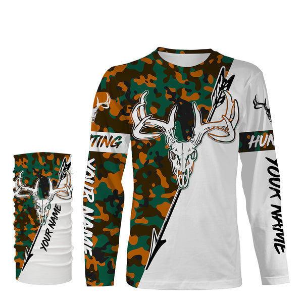 Bow Hunting Archery Deer skull Custom All over printed shirts - personalized Hunting camo apparel - IPHW1868