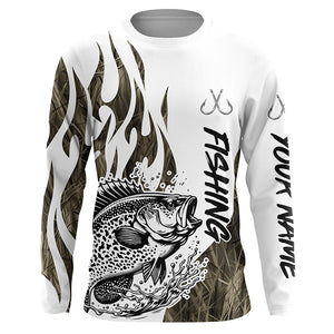 Crappie Fishing Camo Tattoo Custom Long Sleeve Fishing Shirts, Crappie Tournament Fishing Shirt IPHW6037