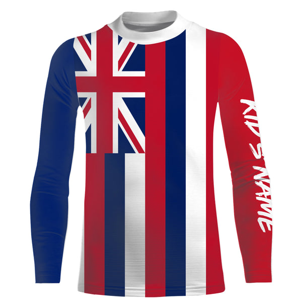 Hawaii State Hawaiian Flag Custom UV Long Sleeve Fishing Shirts Personalized Fishing Gifts IPHW730