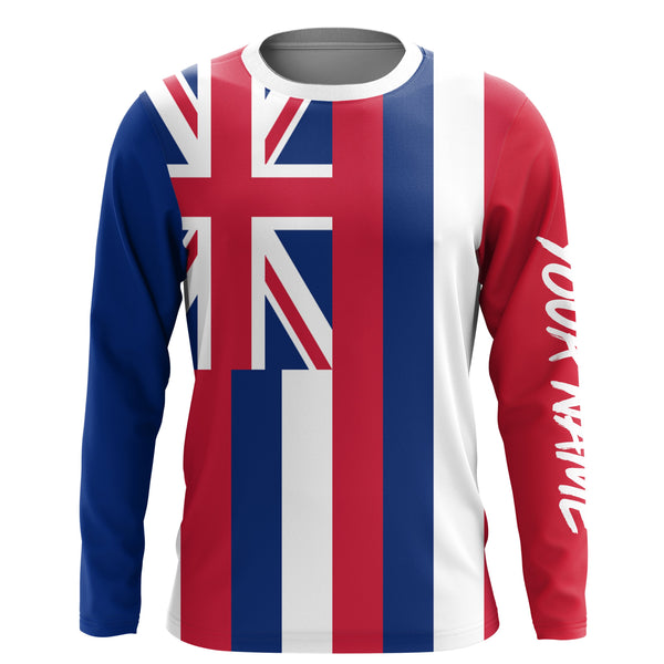 Hawaii State Hawaiian Flag Custom UV Long Sleeve Fishing Shirts Personalized Fishing Gifts IPHW730