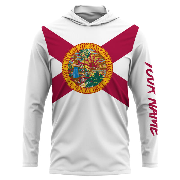 Custom Florida Flag Shirts, Patriot Long Sleeve Performance Shirts UV Protection Upf 30+  - IPHW731