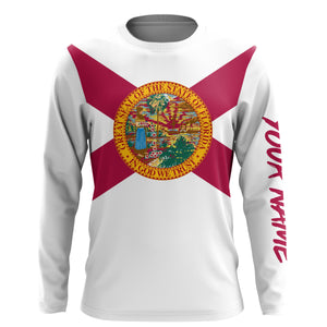 Custom Florida Flag Shirts, Patriot Long Sleeve Performance Shirts UV Protection Upf 30+  - IPHW731