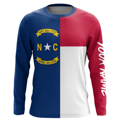 North Carolina Flag Customize  UV Protection Long Sleeve Performance Shirts Personalized Patriotic Gifts - IPHW736