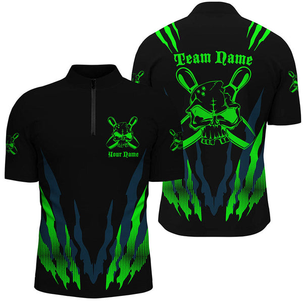 Custom Bowling Shirts For Men And Women,  Skull  Bowling Team Shirts Bowling Pin IPHW3786