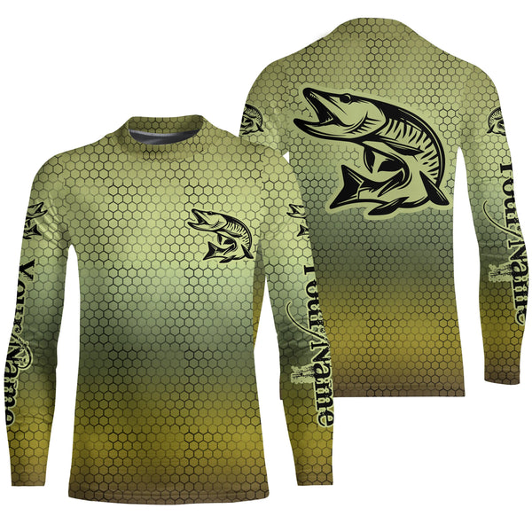 Custom Musky Long Sleeve Tournament Fishing Shirts, Muskie Fishing Jerseys IPHW4171