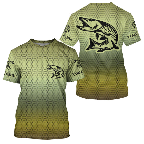 Custom Musky Long Sleeve Tournament Fishing Shirts, Muskie Fishing Jerseys IPHW4171