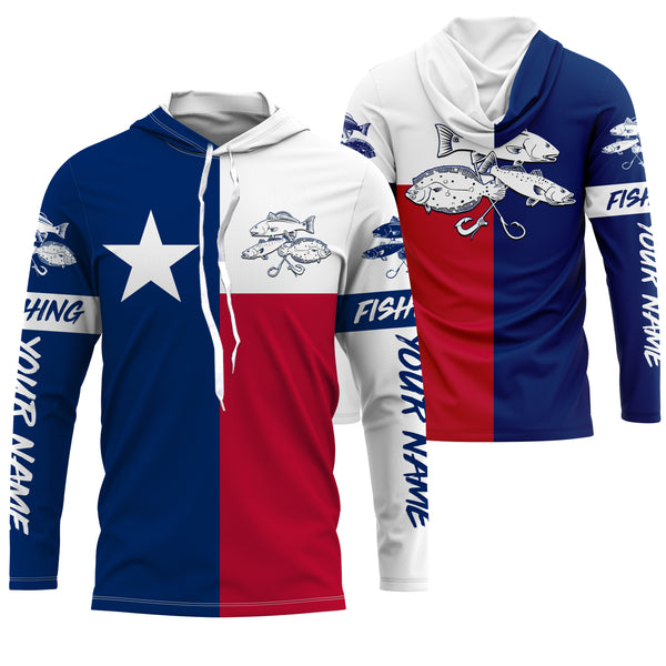 Texas Slam Texas Flag Custom Long Sleeve Fishing Shirts, Redfish Trout Flounder Flag Fishing Shirts - IPHW1956