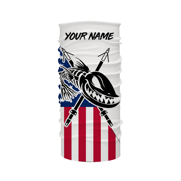 Custom Bowfishing American Flag Fishing Shirts, Bow Fishing Long Sleeve Performance Fishing Shirts - IPHW1651