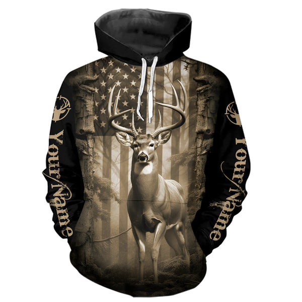 Custom Deer Hunting Shirts Patriotic Deer Hunting Gifts For Men And Women Hunters Outfits IPHW5426