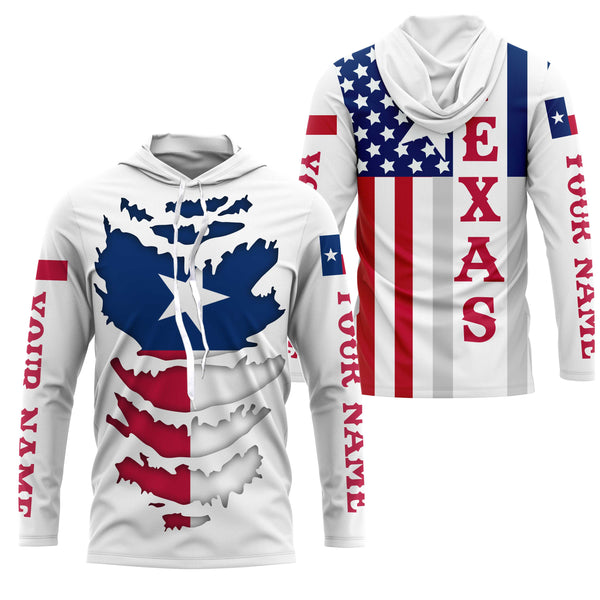 Custom Texas Flag Shirts, Texas state flag Patriot Long Sleeve Performance Shirts UV Protection Upf 30+ NQS2494